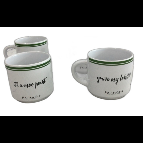 Friends TV Series Central Perk 4 Graphic Ceramic Coffee Mugs with Holder - Picture 5 of 10